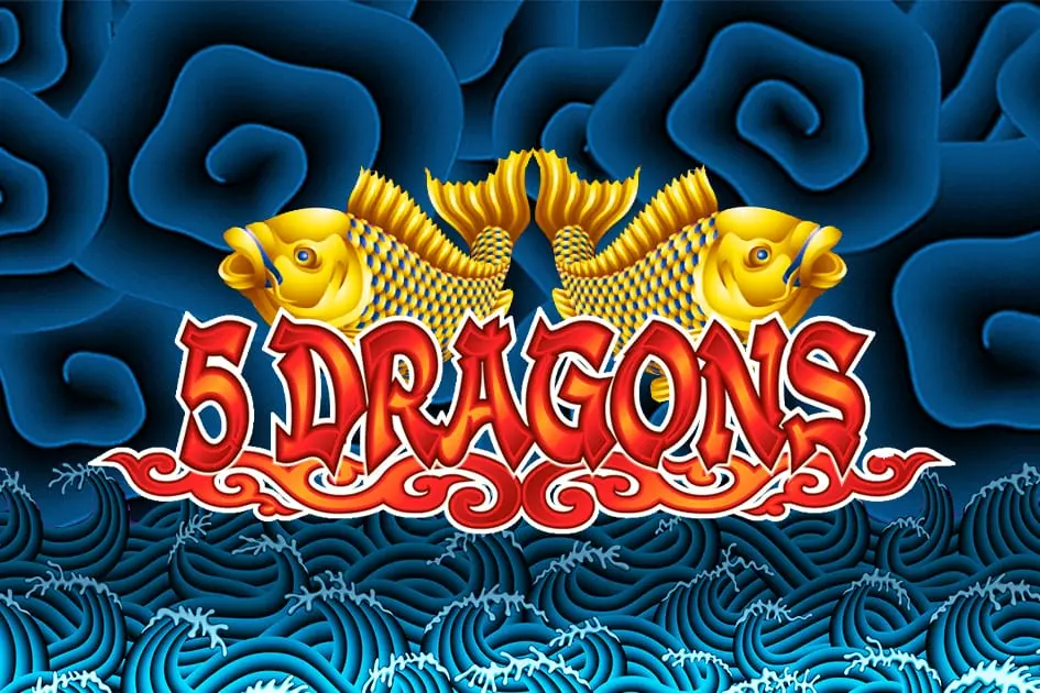5 Dragons pokie by Aristocrat — reels with dragon symbols and gold coin scatters