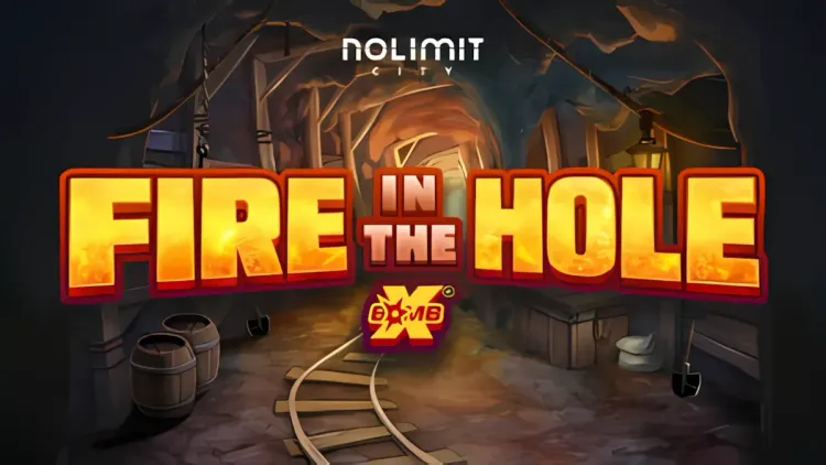 Fire in the Hole xBomb pokie by Nolimit City — mining shaft reels with xBomb wilds