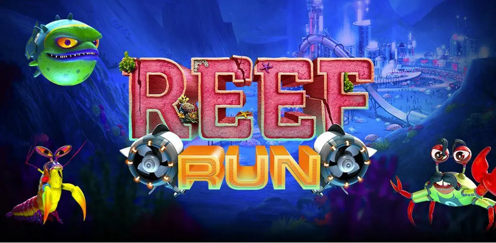 Reef Run pokie by Yggdrasil — tropical reef reels with stacked fish wilds